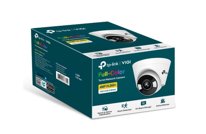 TP-Link VIGI 5MP C450(4mm) Full-Colour Turret Network Camera, 4mm Lens, Two-Way Audio, Corridor Mode, Smart Detection 3YW (LD) TP-Link VIGI 5MP C450(4mm) Full-Colour Turret Network Camera, 4mm Lens, Two-Way Audio, Corridor Mode, Smart Detection 3YW (LD)